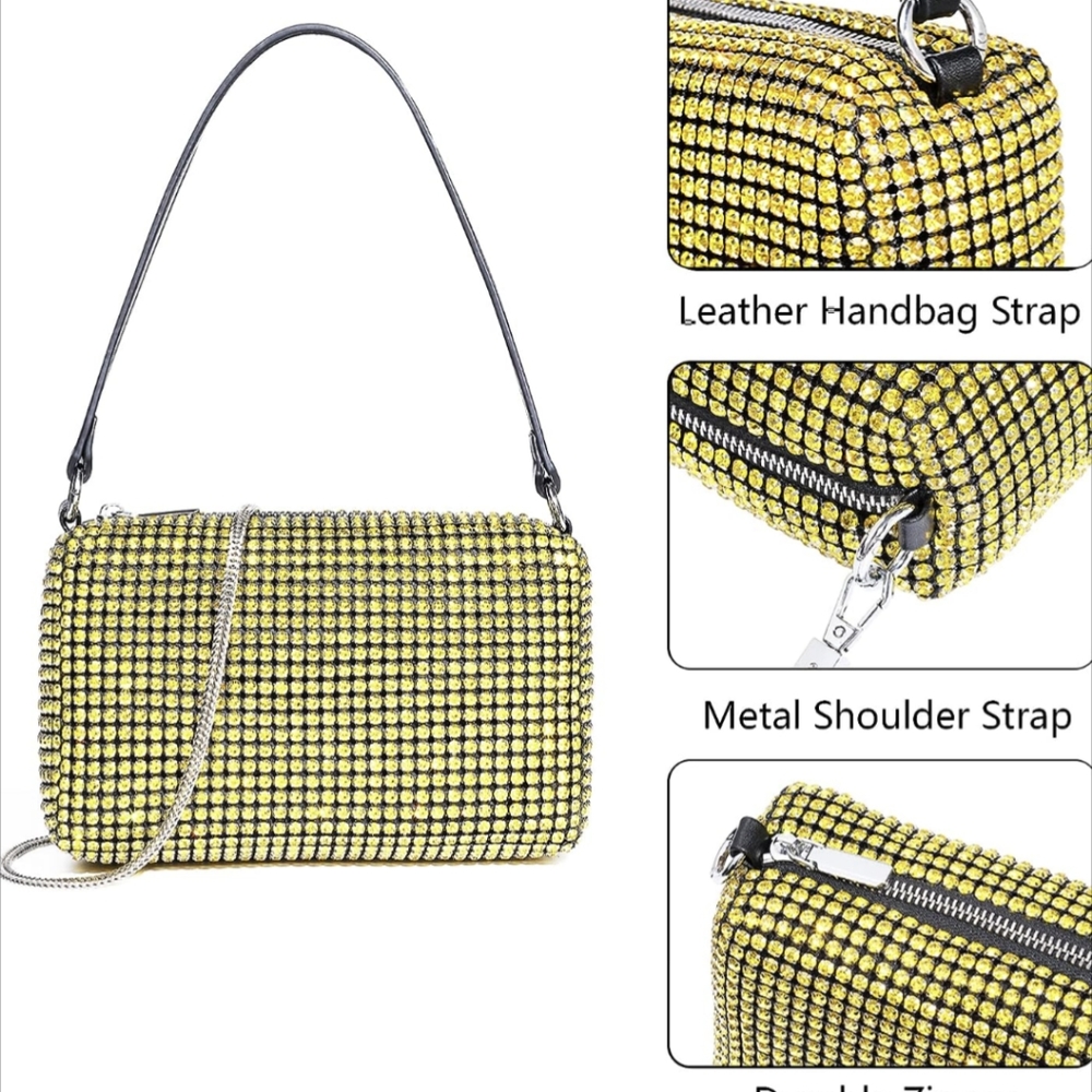 Yellow rhinestone bag